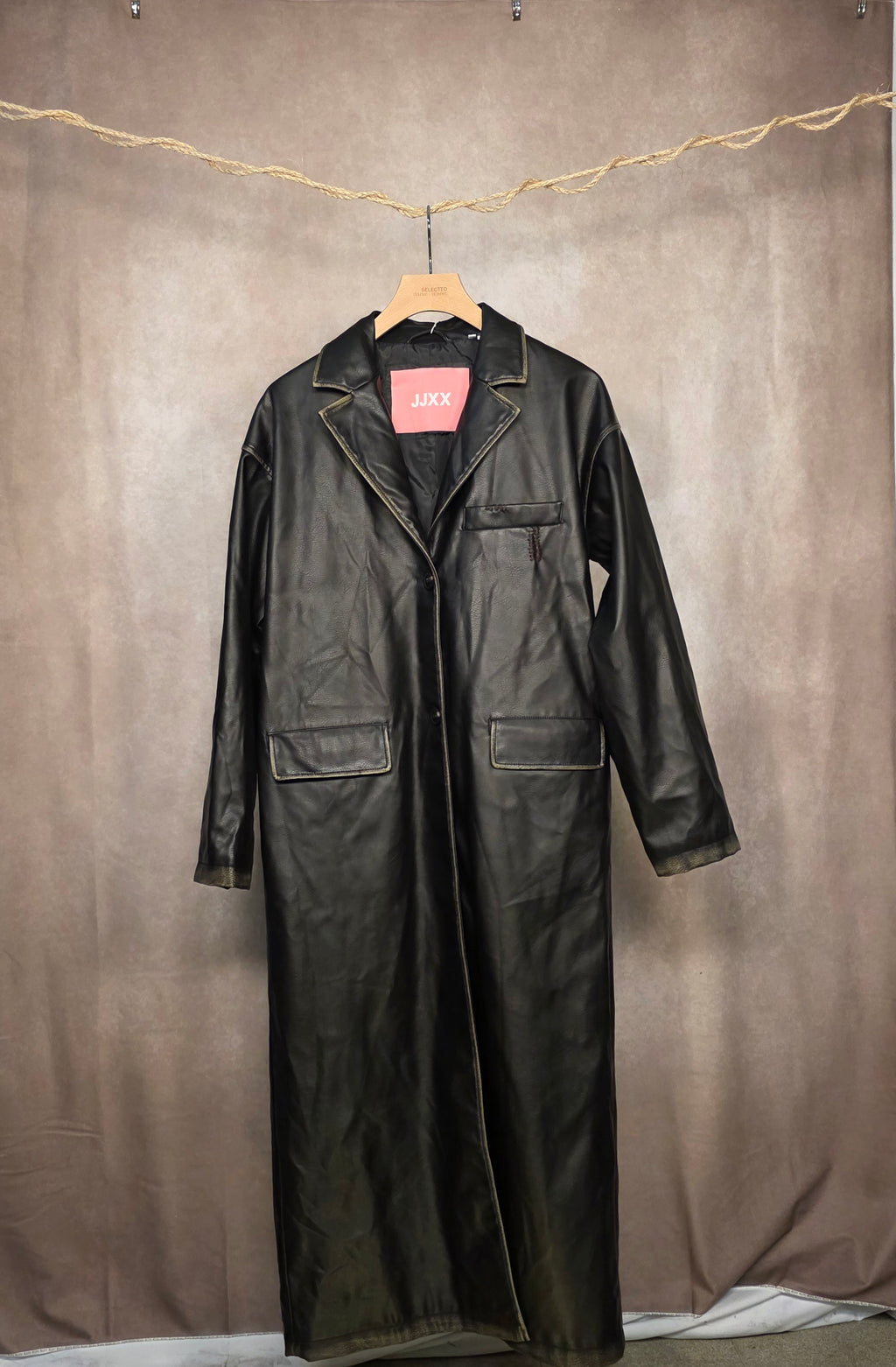 Cappotto lungo in ecopelle