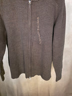 Cardigan marrone full-zip