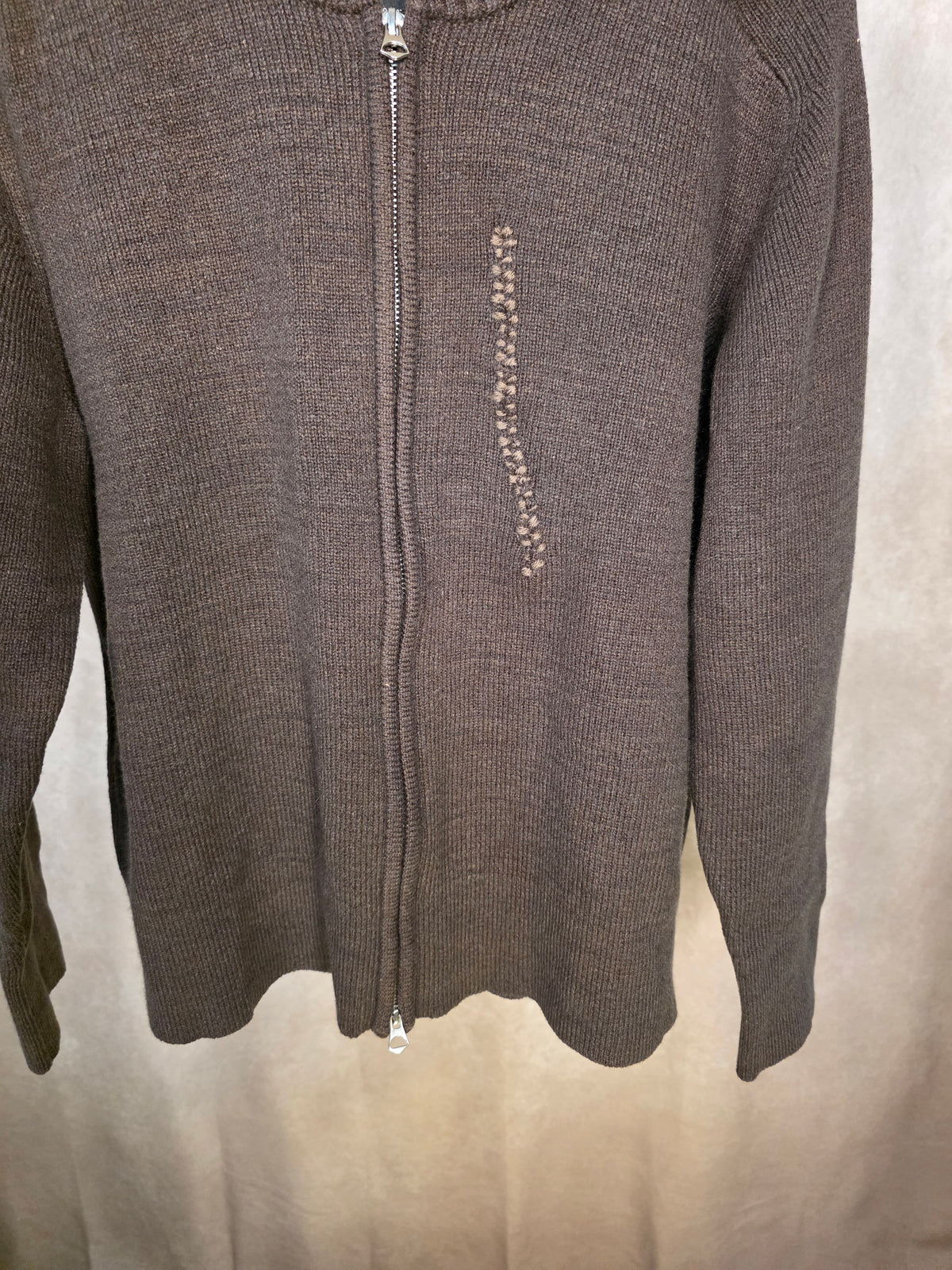 Cardigan marrone full-zip
