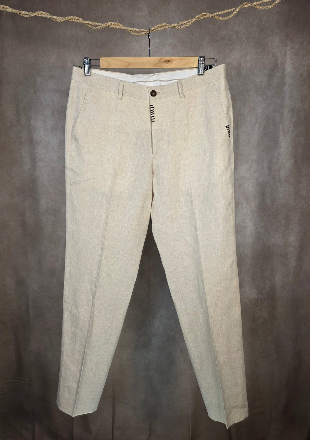 Pantaloni in lino color sabbia
