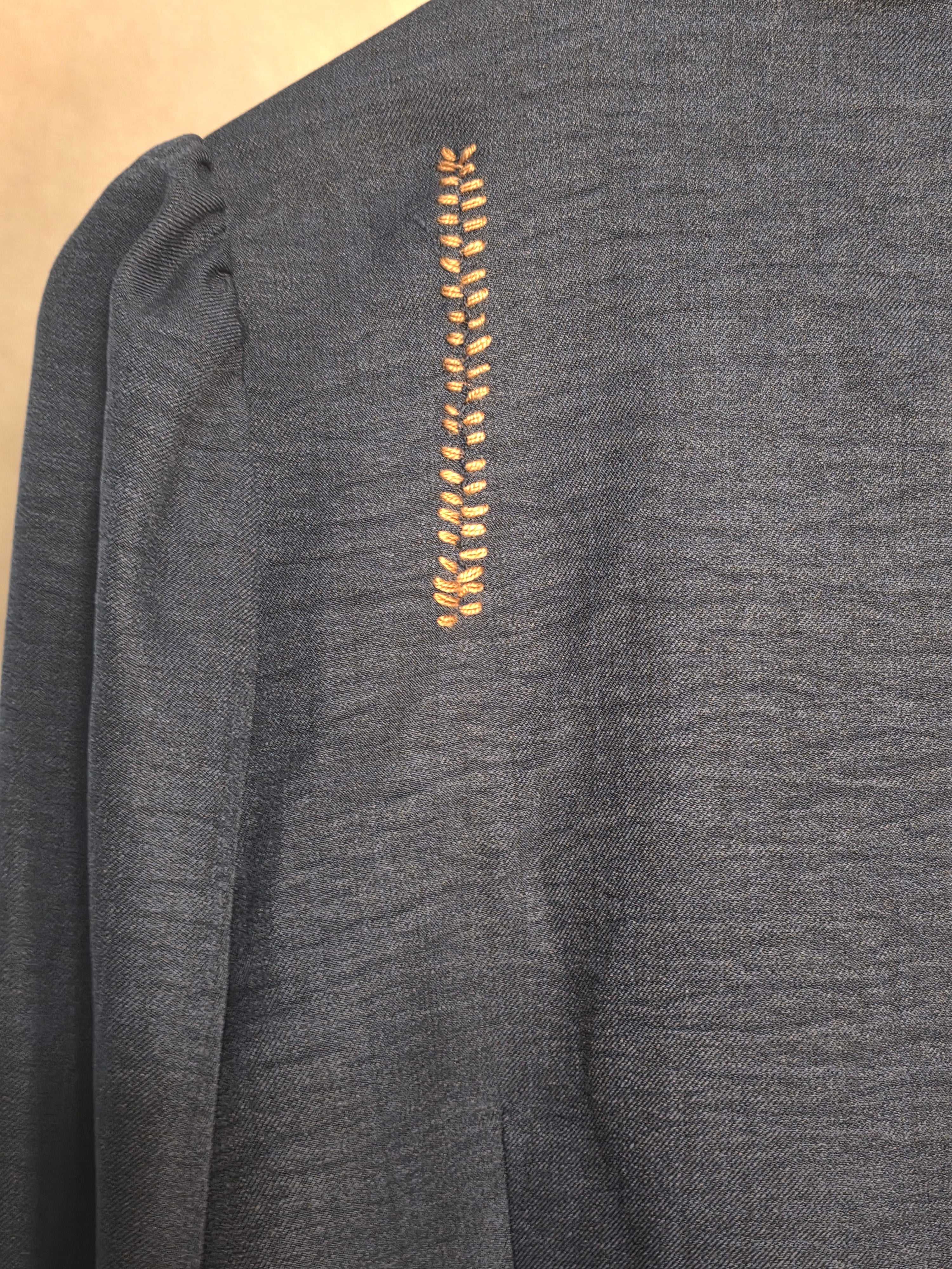 Camicia con colletto alla coreana blu navy