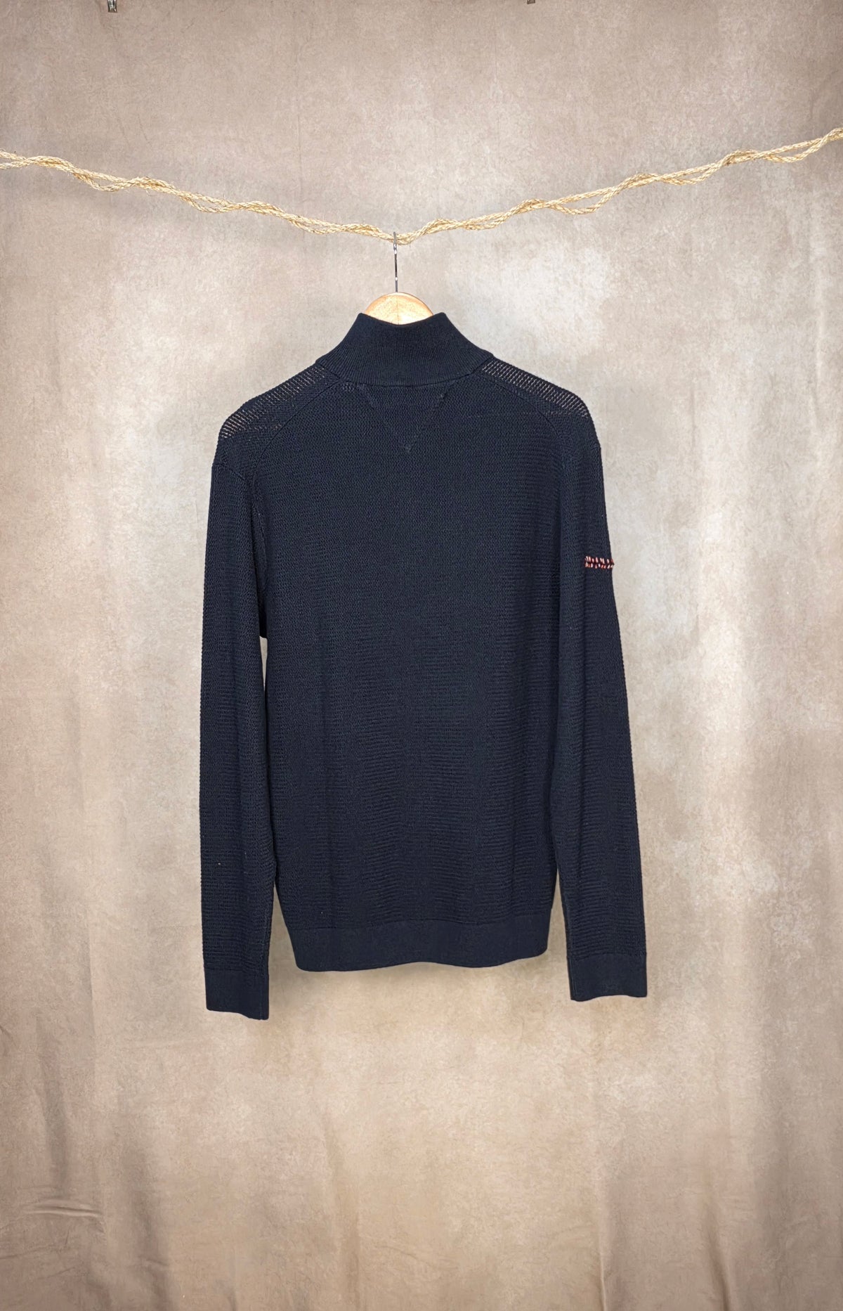 Maglione con mezza zip in cotone