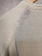Maglione girocollo in cotone color crema