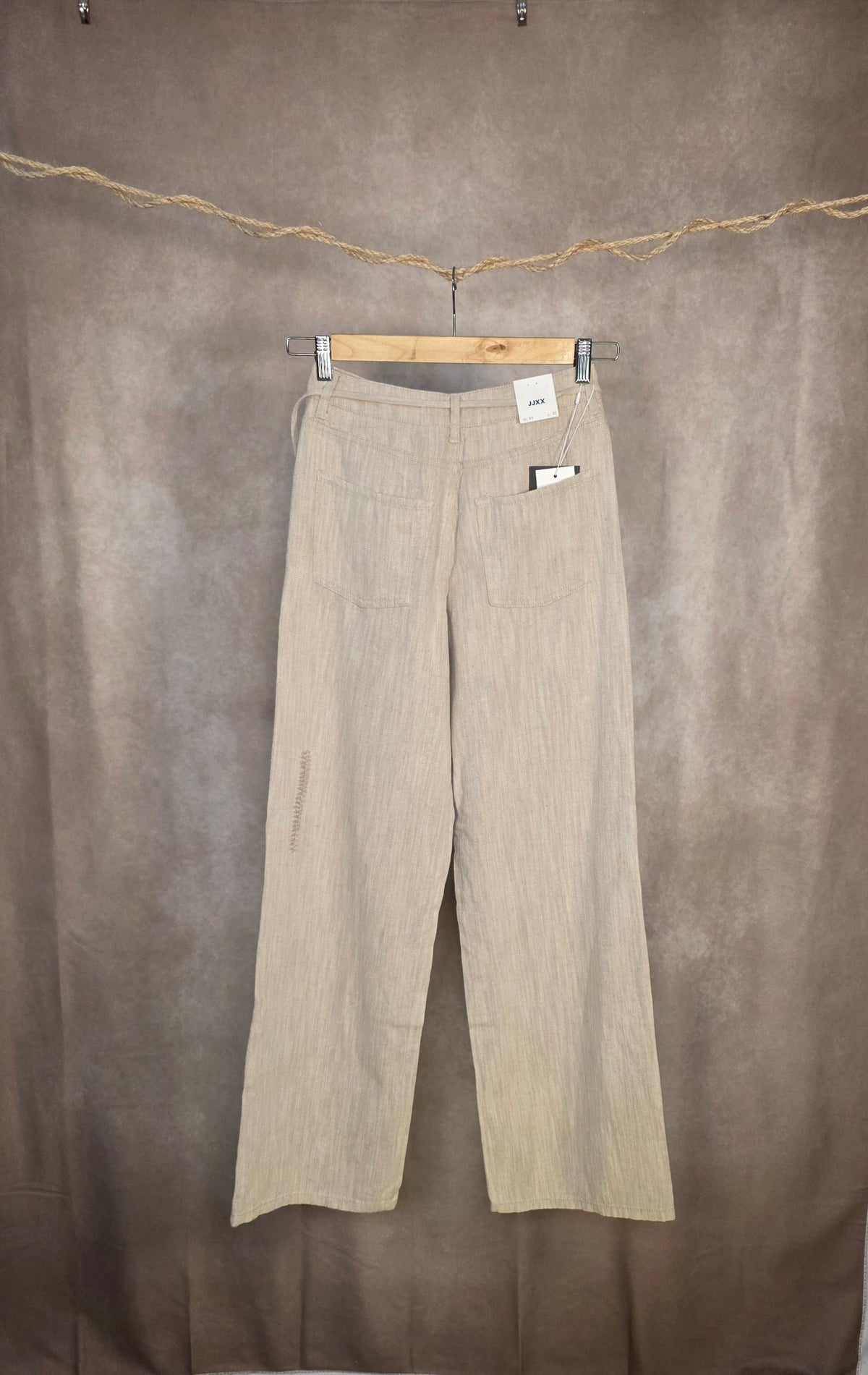 Pantaloni a gamba larga in misto lino