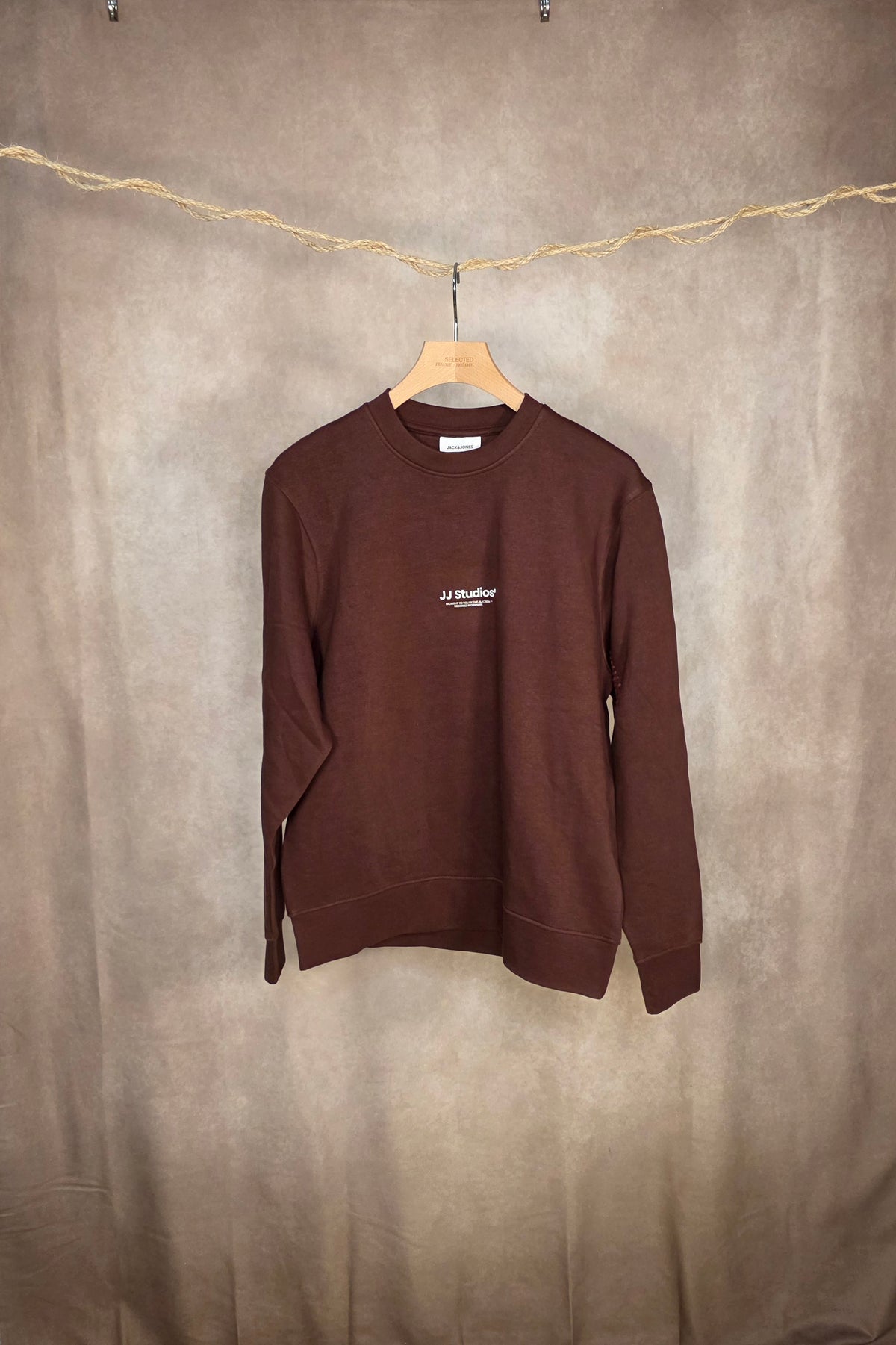 Felpa girocollo bordeaux con logo