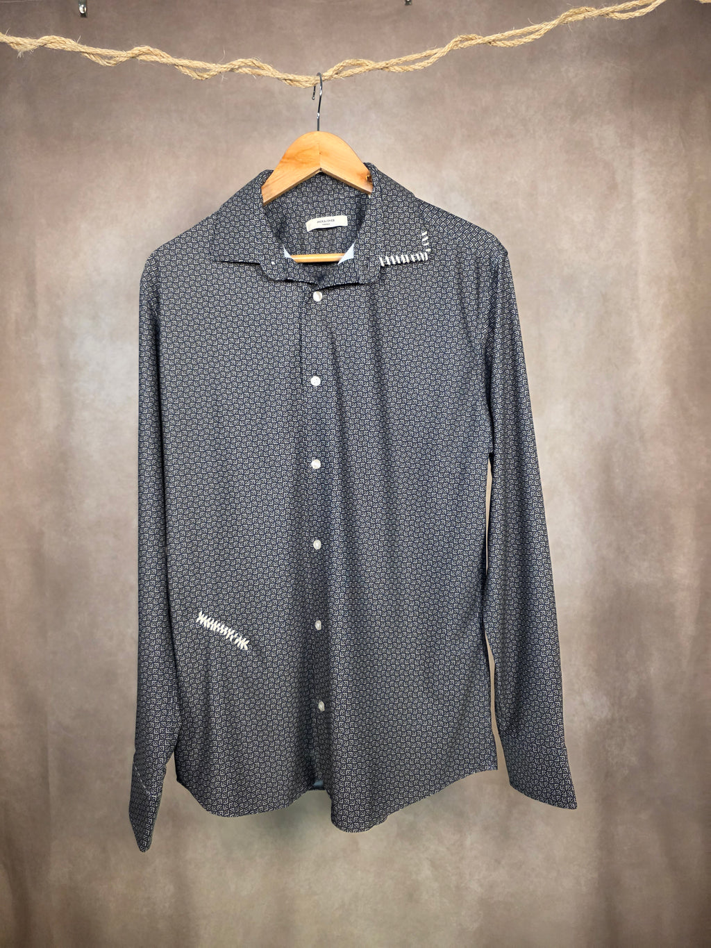 Camicia stretch stampa geometrica