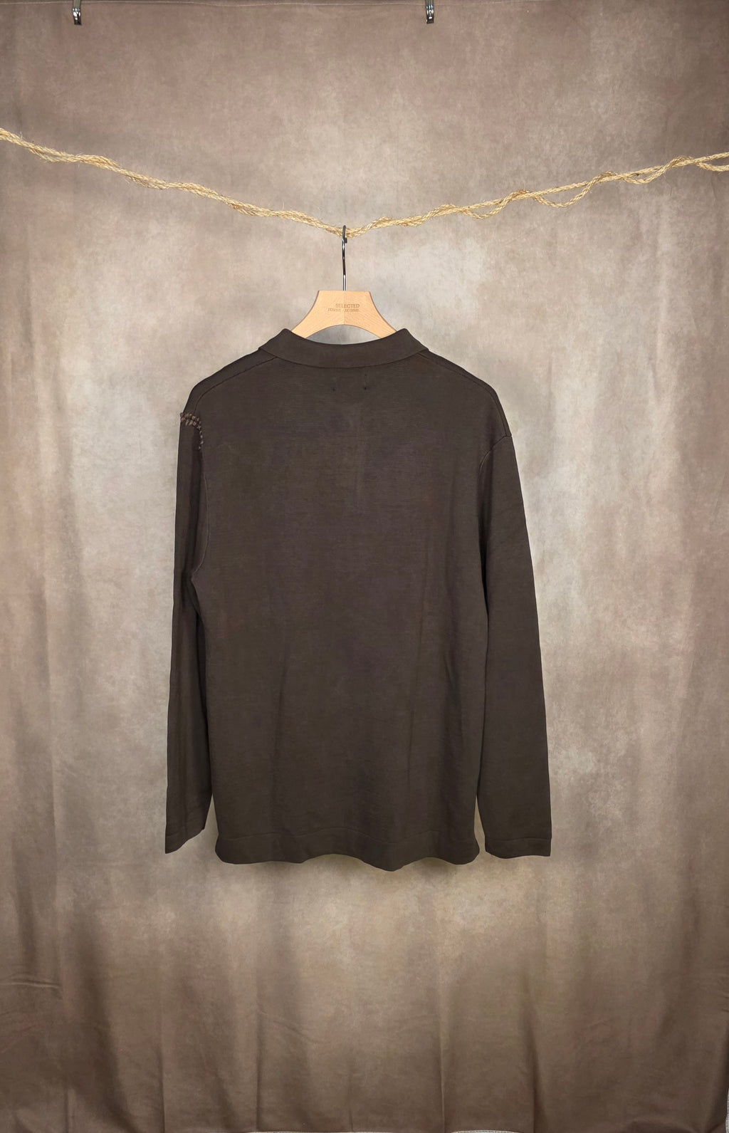 Polo a maniche lunghe in maglia di cotone