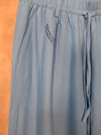 Pantaloni leggeri a gamba larga in misto lino