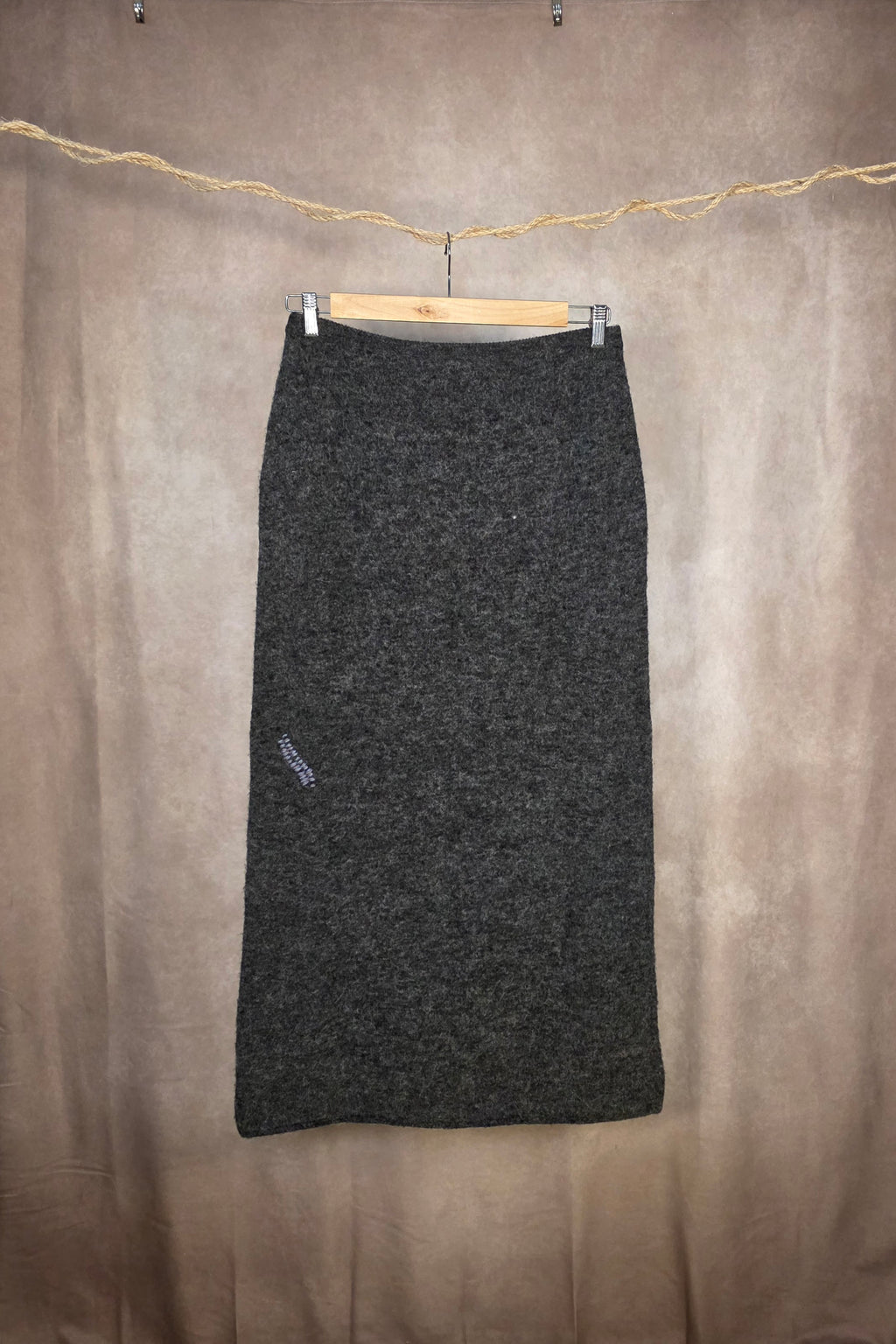 Gonna lunga in maglia dark grey melange