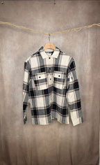 Camicia overshirt a quadri in misto cotone