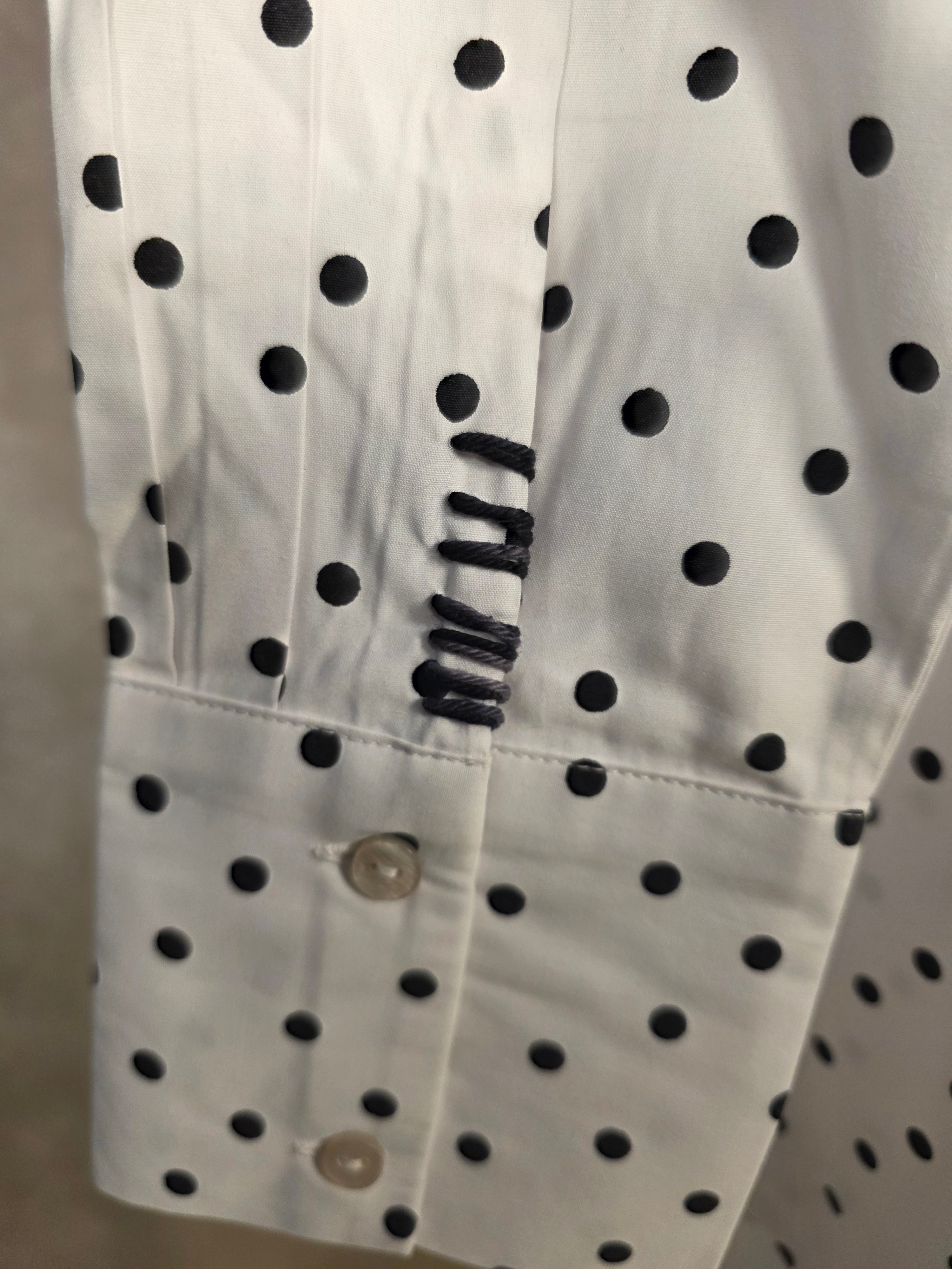 Camicia fluida bianca a pois