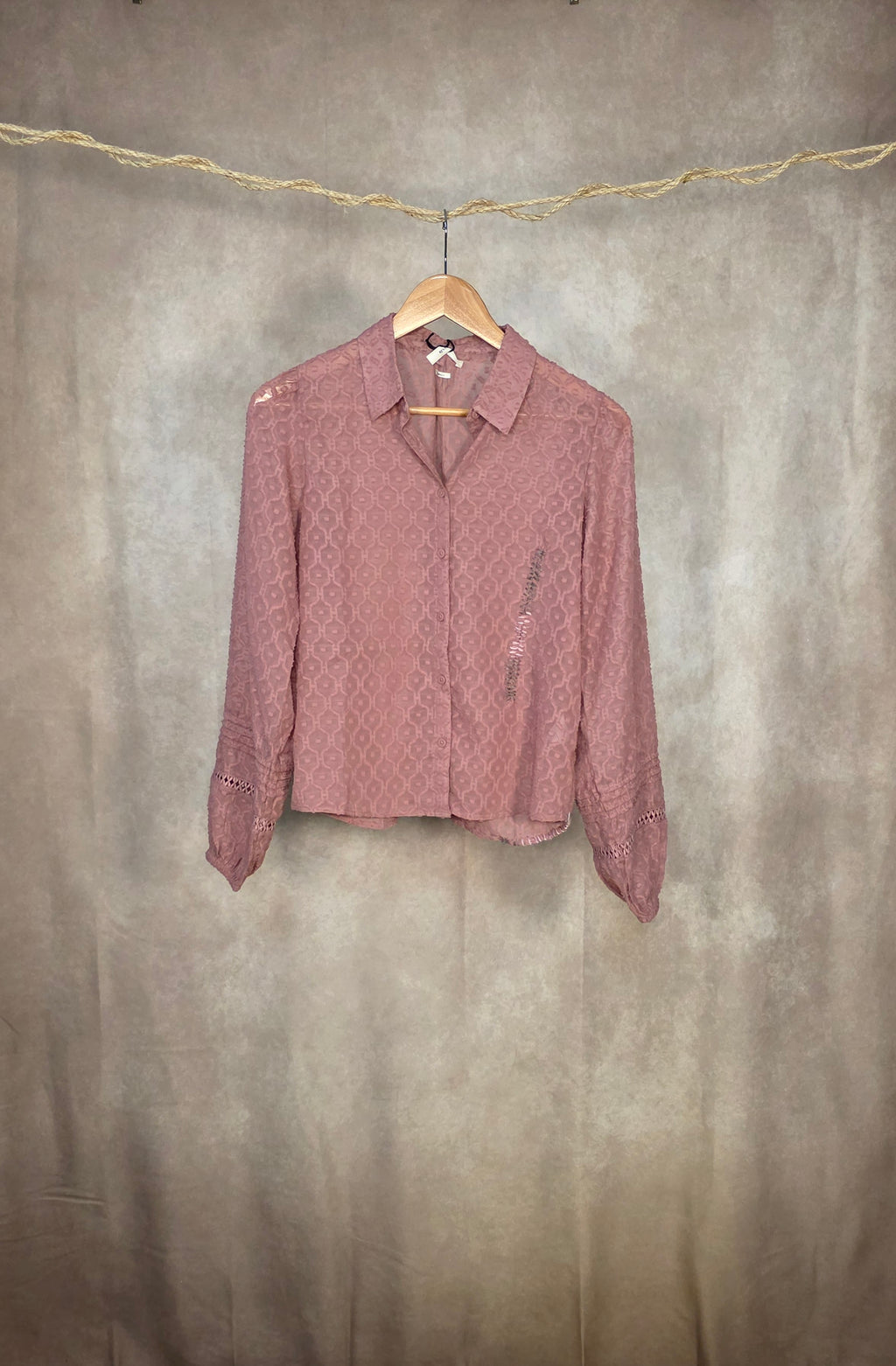Camicia jacquard rosa antico