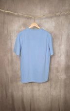 T-Shirt azzurra in misto cotone