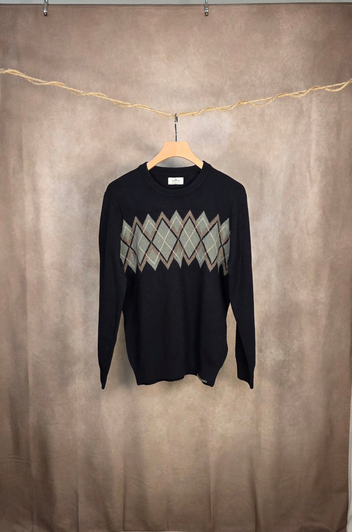 Maglione girocollo a rombi