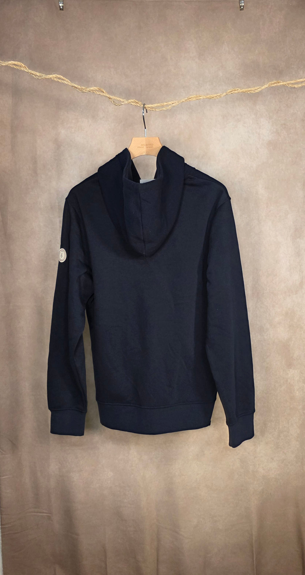Felpa con zip e cappuccio blu navy