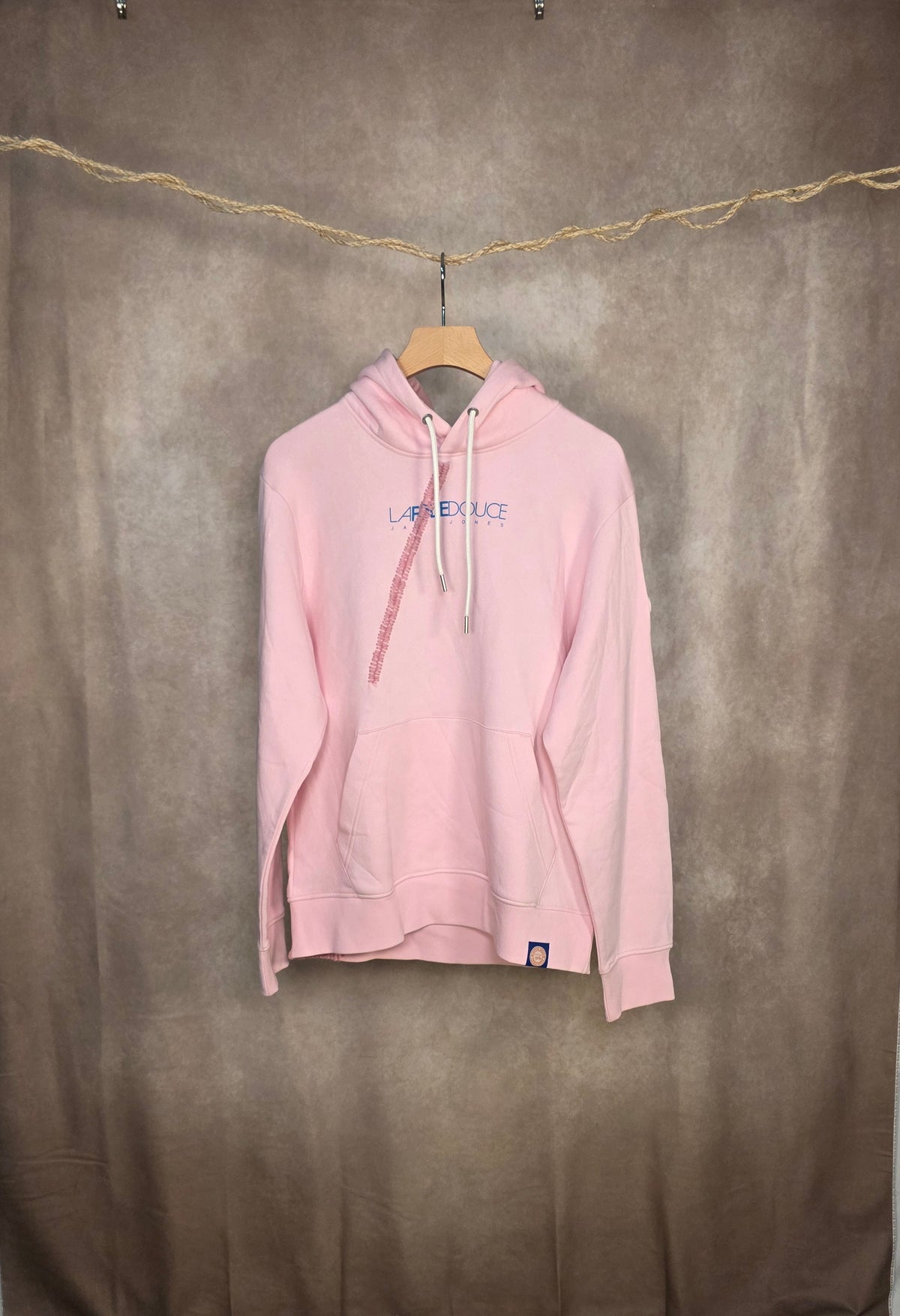 Felpa rosa con cappuccio in misto cotone