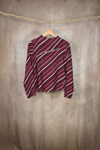 Camicia a righe diagonali bordeaux
