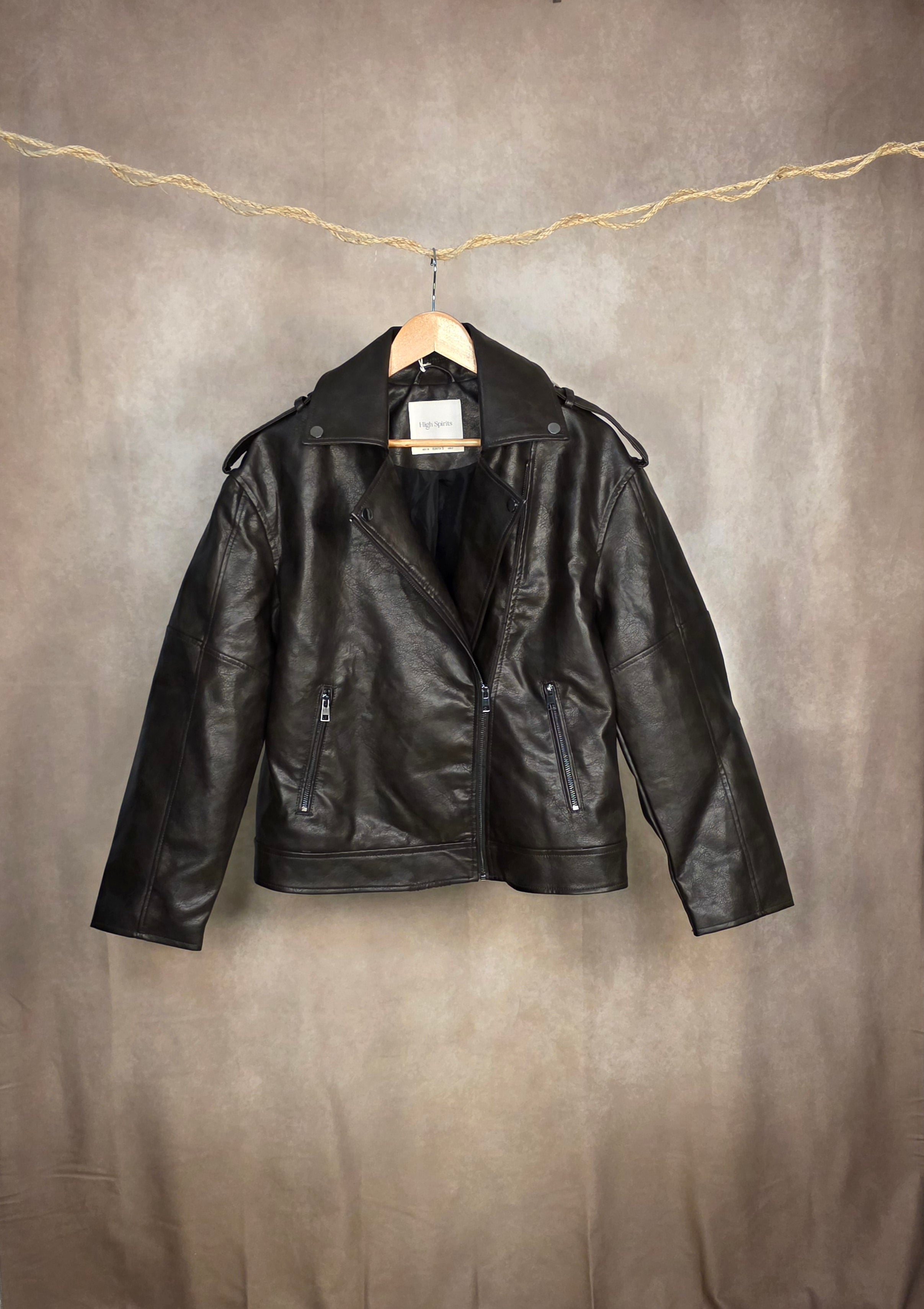 Giacca biker in ecopelle oversize fit