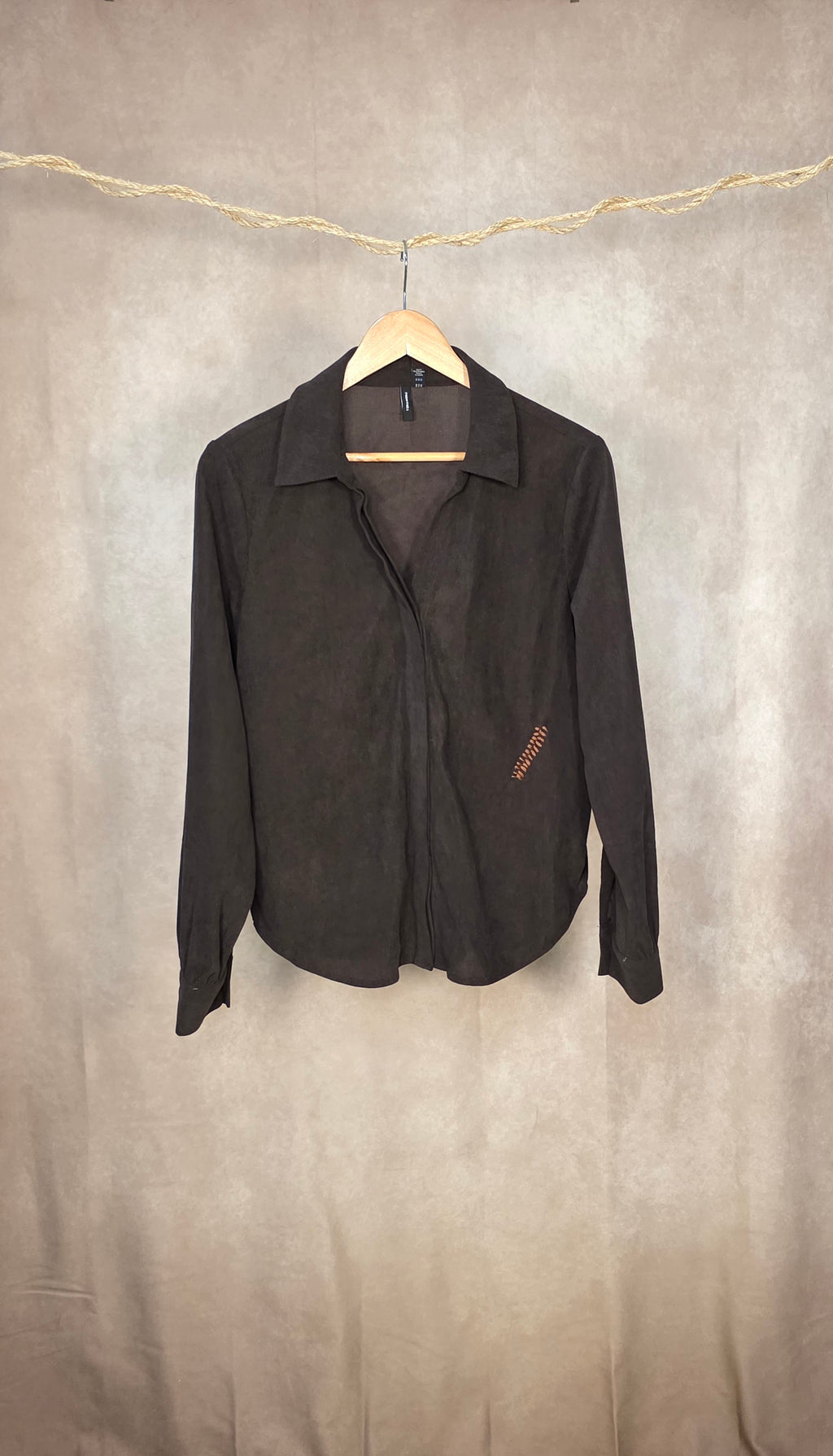 Camicia regular fit color cioccolato