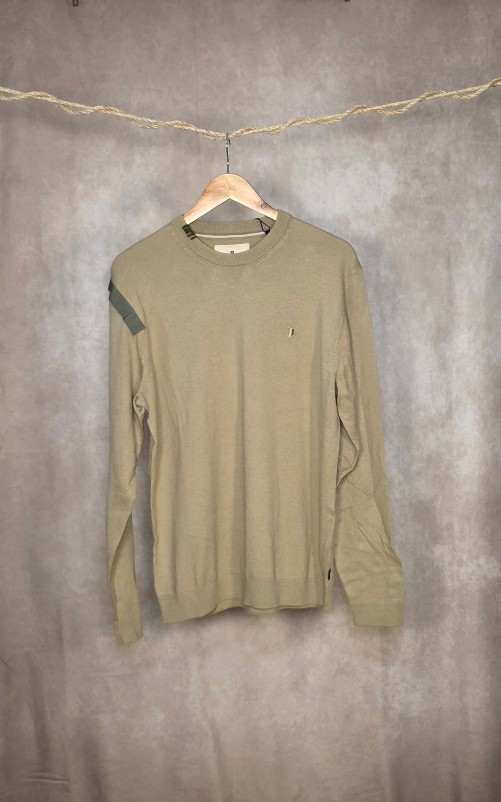 Maglia girocollo in misto cotone e cashmere