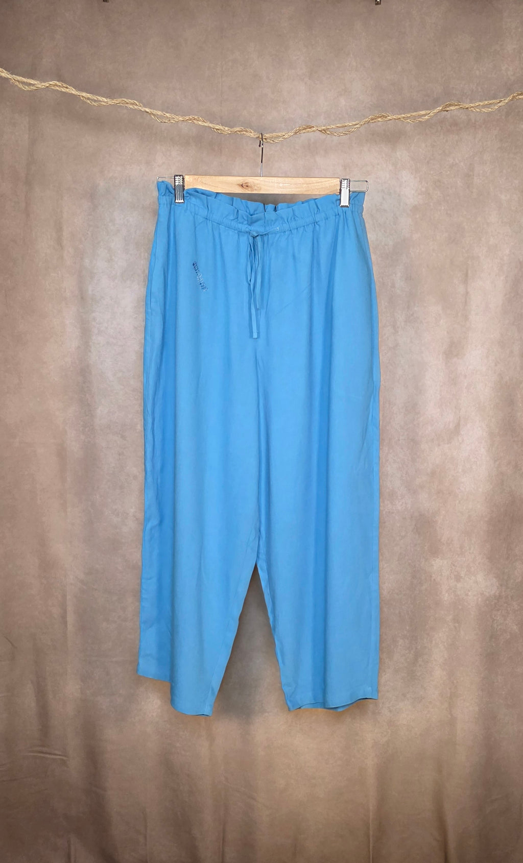 Pantaloni a gamba larga in misto lino
