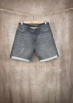 Shorts di jeans grigio relaxed fit