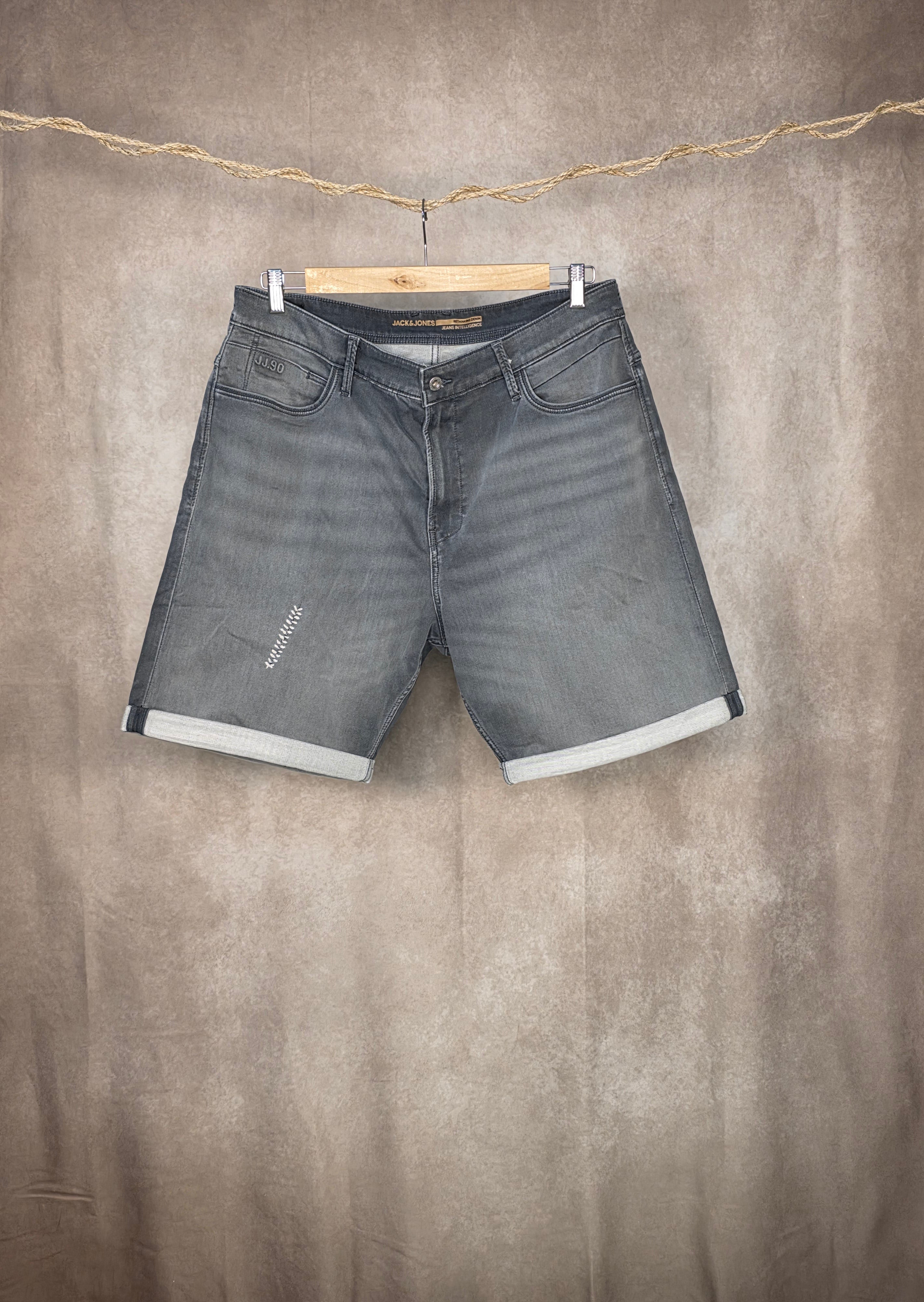 Shorts di jeans grigio relaxed fit