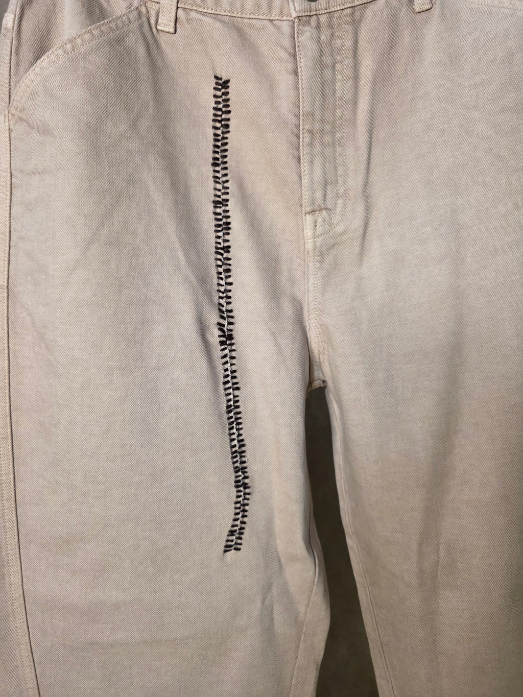 Jeans barrel fit beige