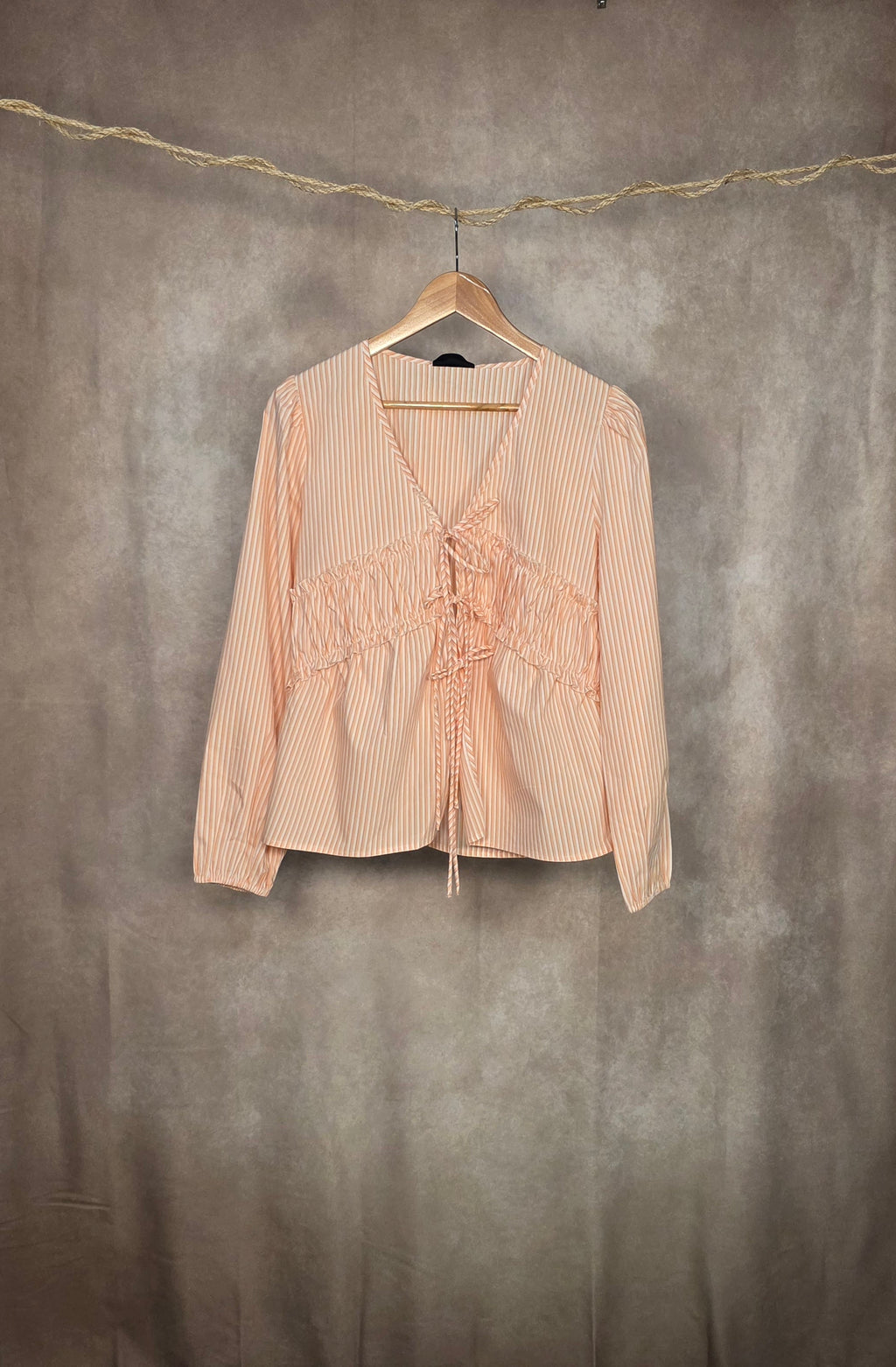 Camicia gessata color pesca