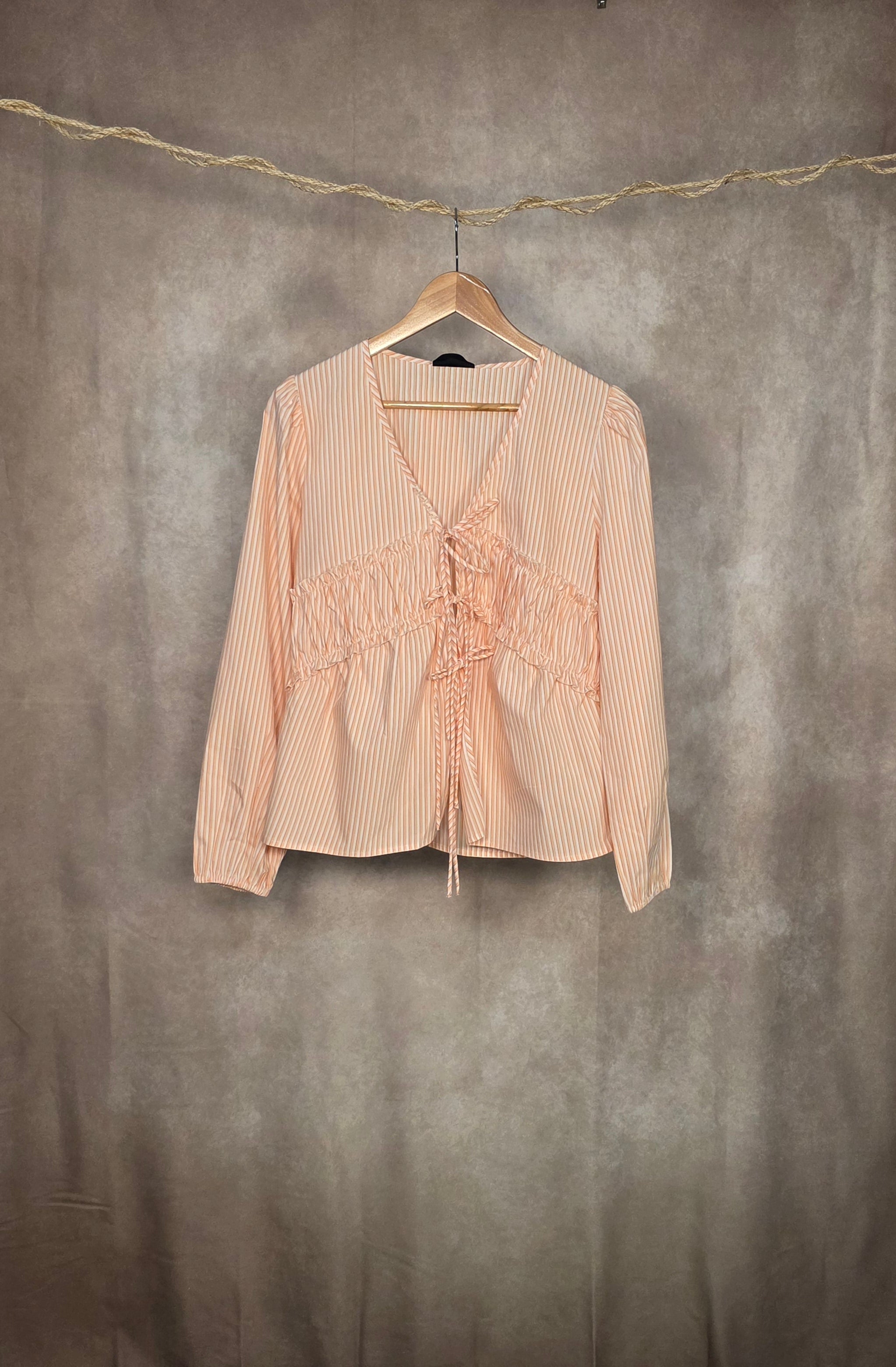 Camicia gessata color pesca
