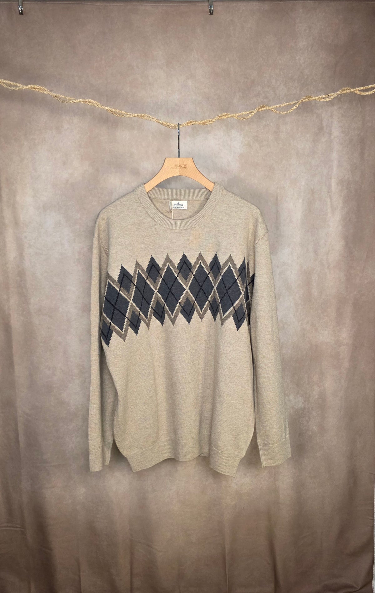 Maglione girocollo a rombi