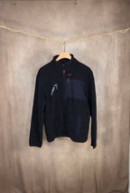 Felpa pile blu navy con zip