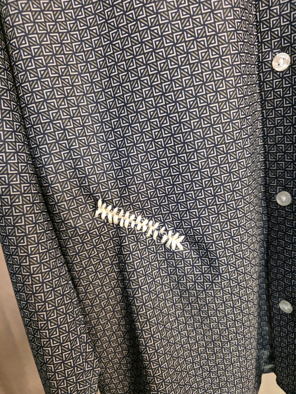 Camicia stretch stampa geometrica