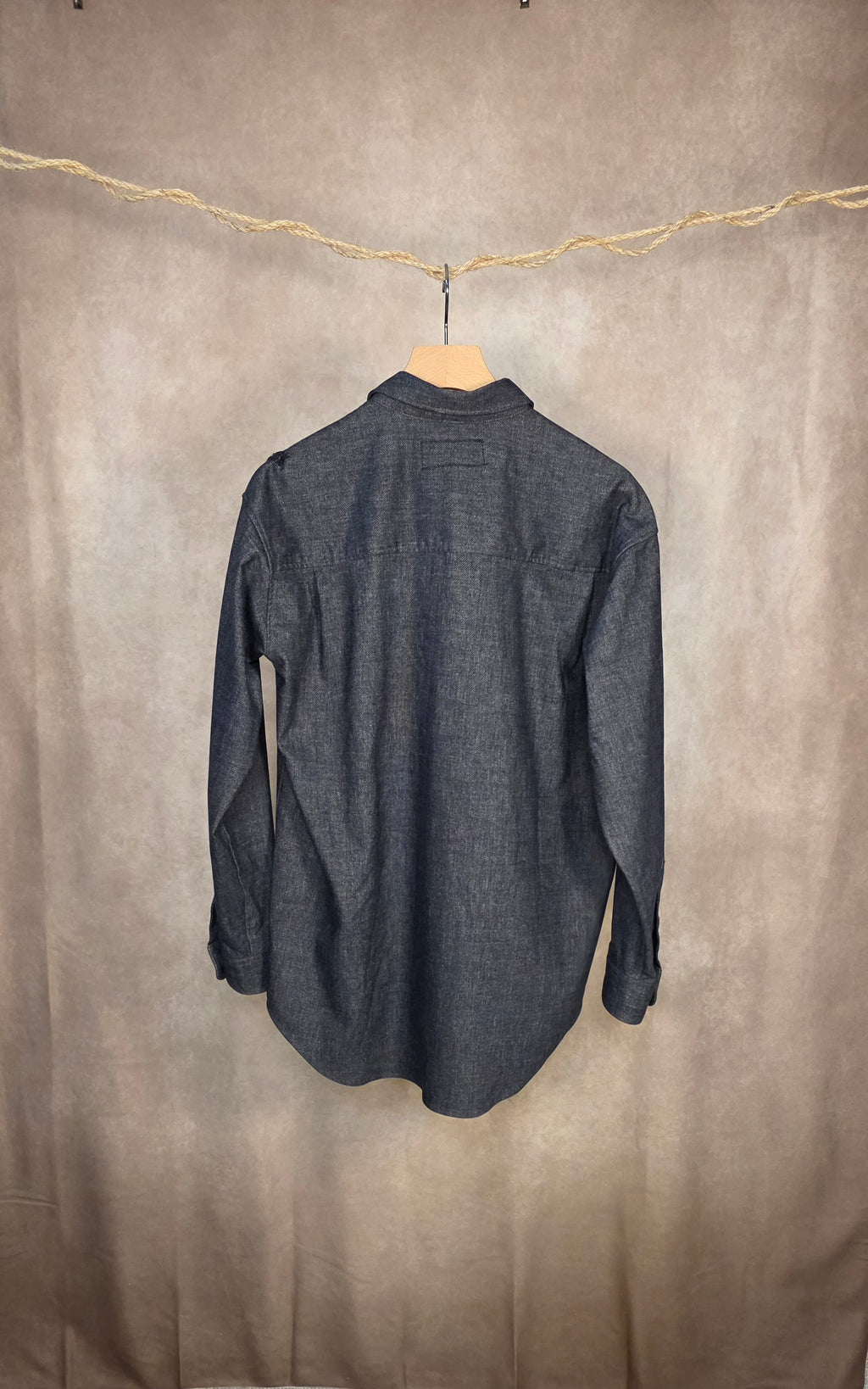 Camicia overshirt in cotone chambray