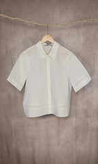 Camicia con inserti di sangallo
