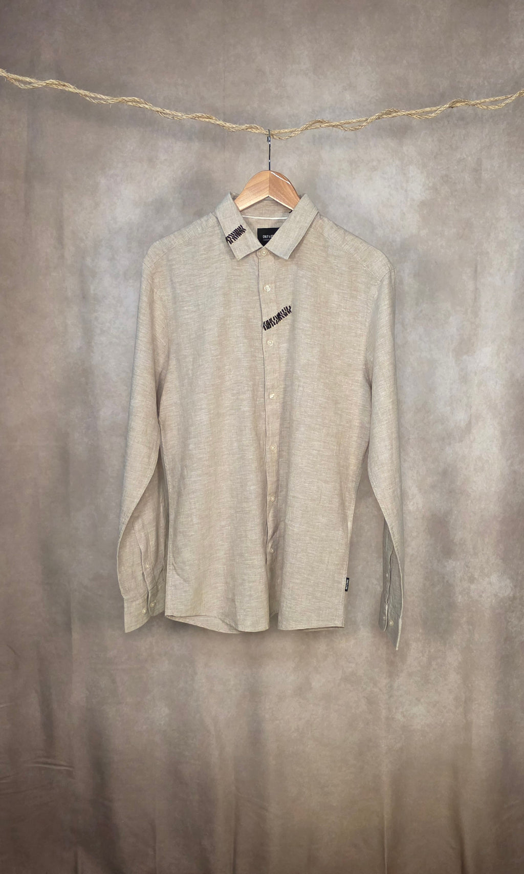 Camicia in misto lino e cotone riciclato