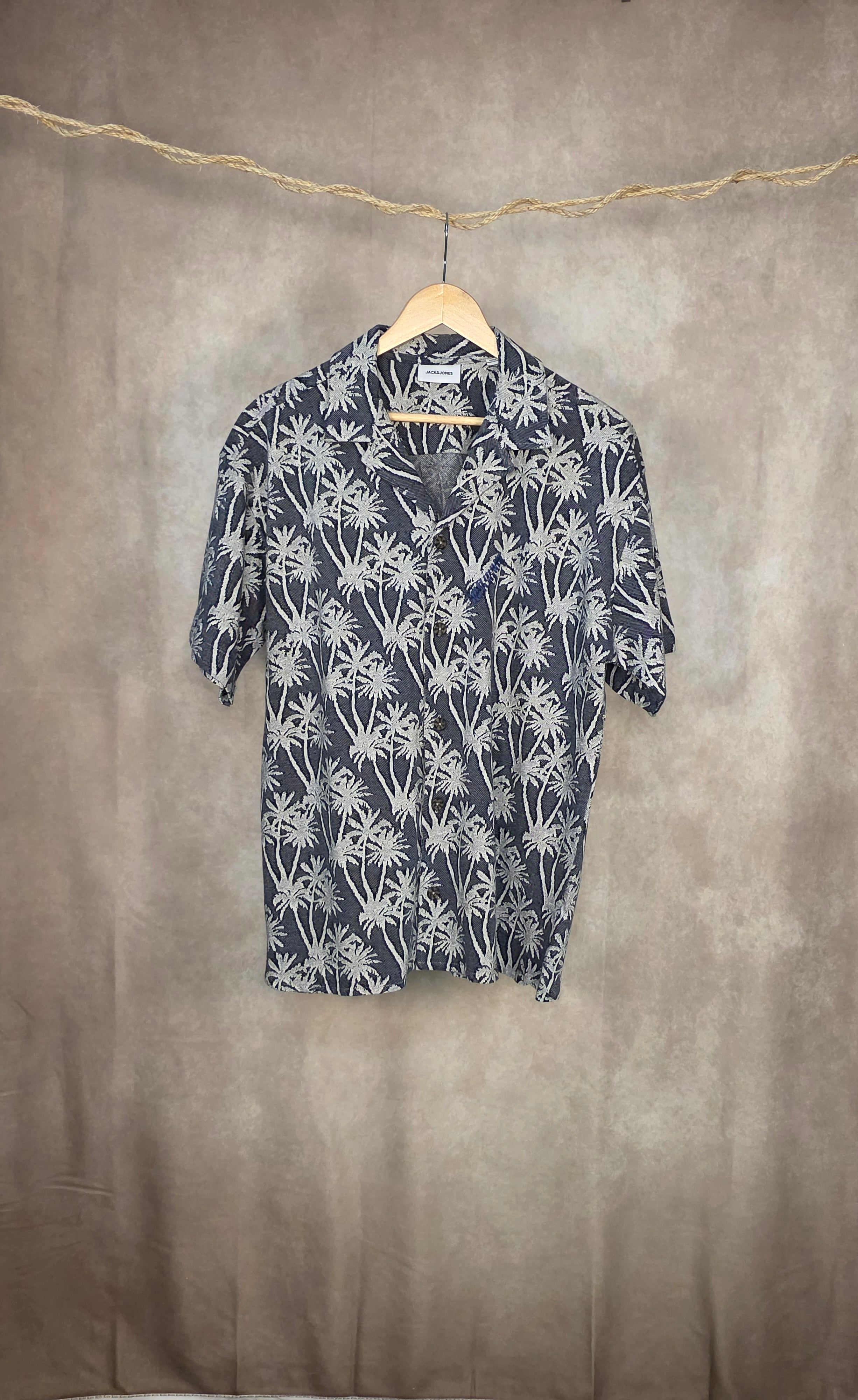 Camicia jacquard in cotone biologico