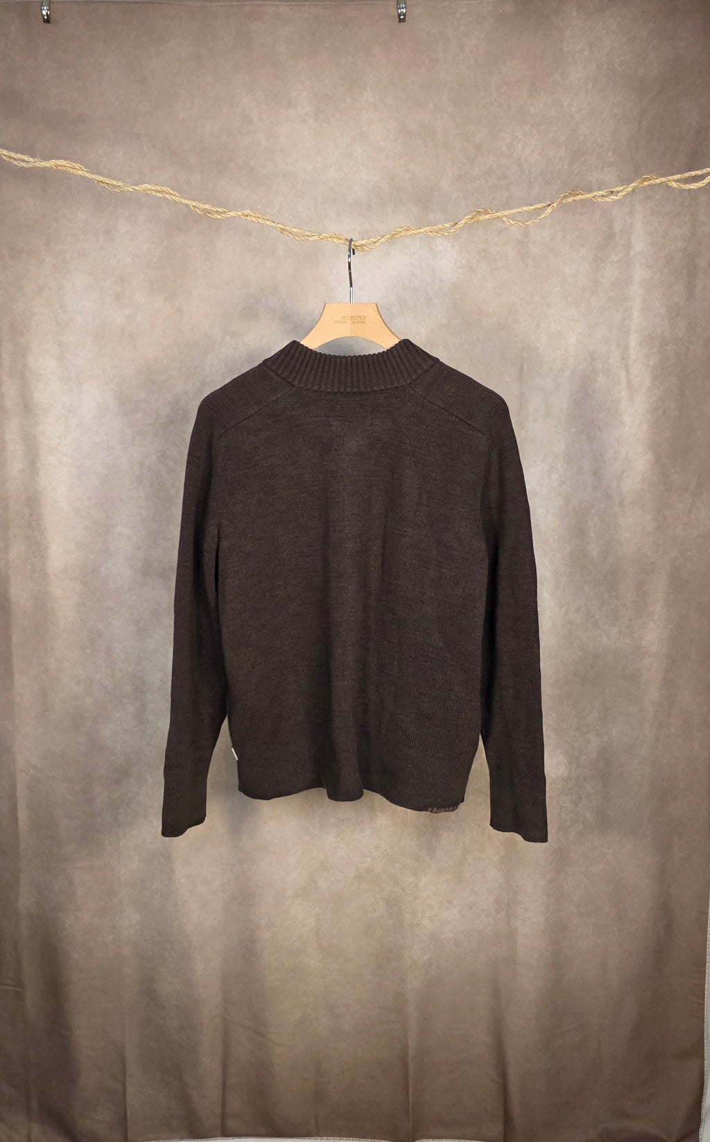 Cardigan marrone full-zip