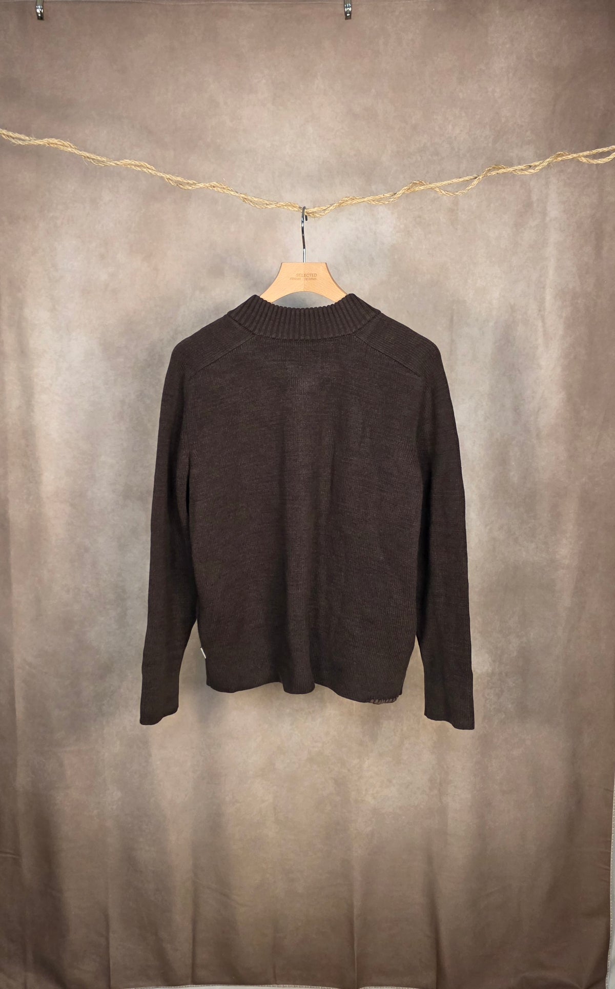 Cardigan marrone full-zip