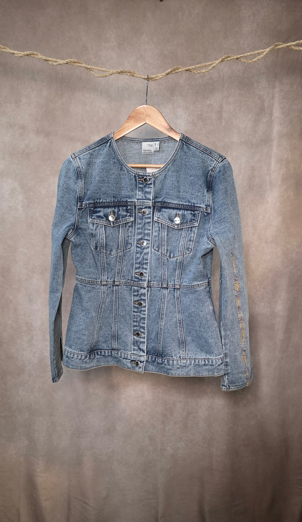 Giacca denim round neck