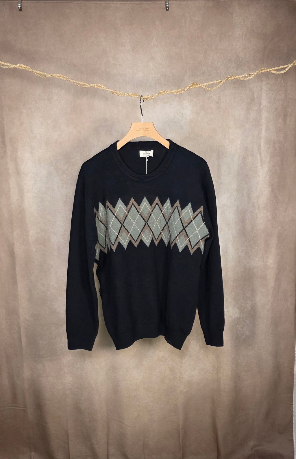 Maglione girocollo a rombi