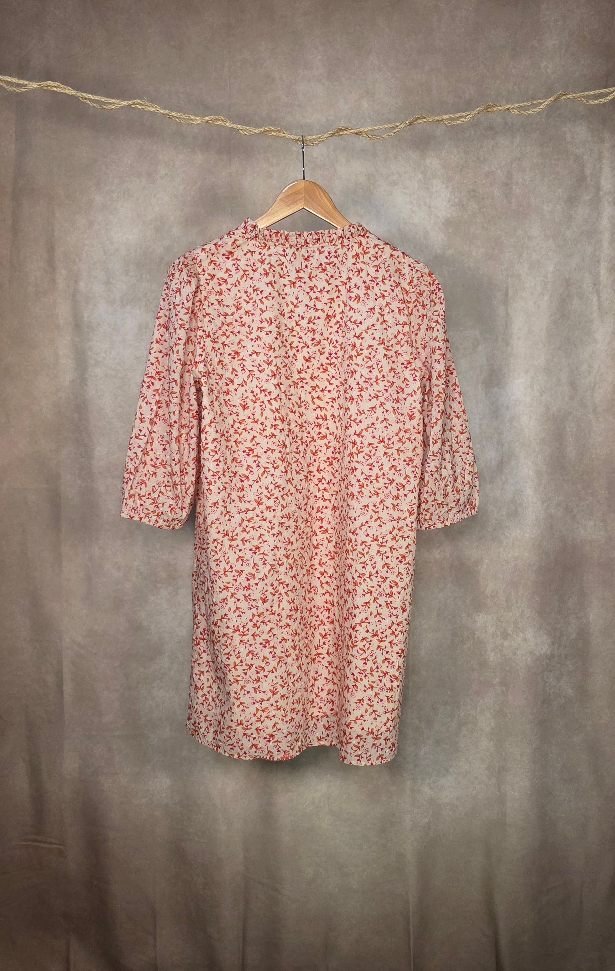 Abito midi pink flower