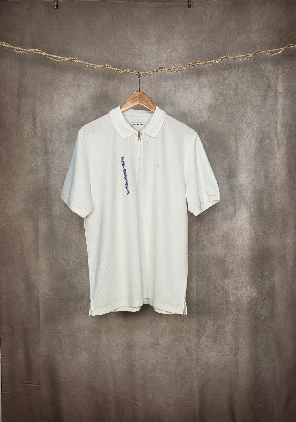 Polo in misto cotone con zip
