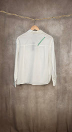 Camicia bianca in misto cotone organico e lino