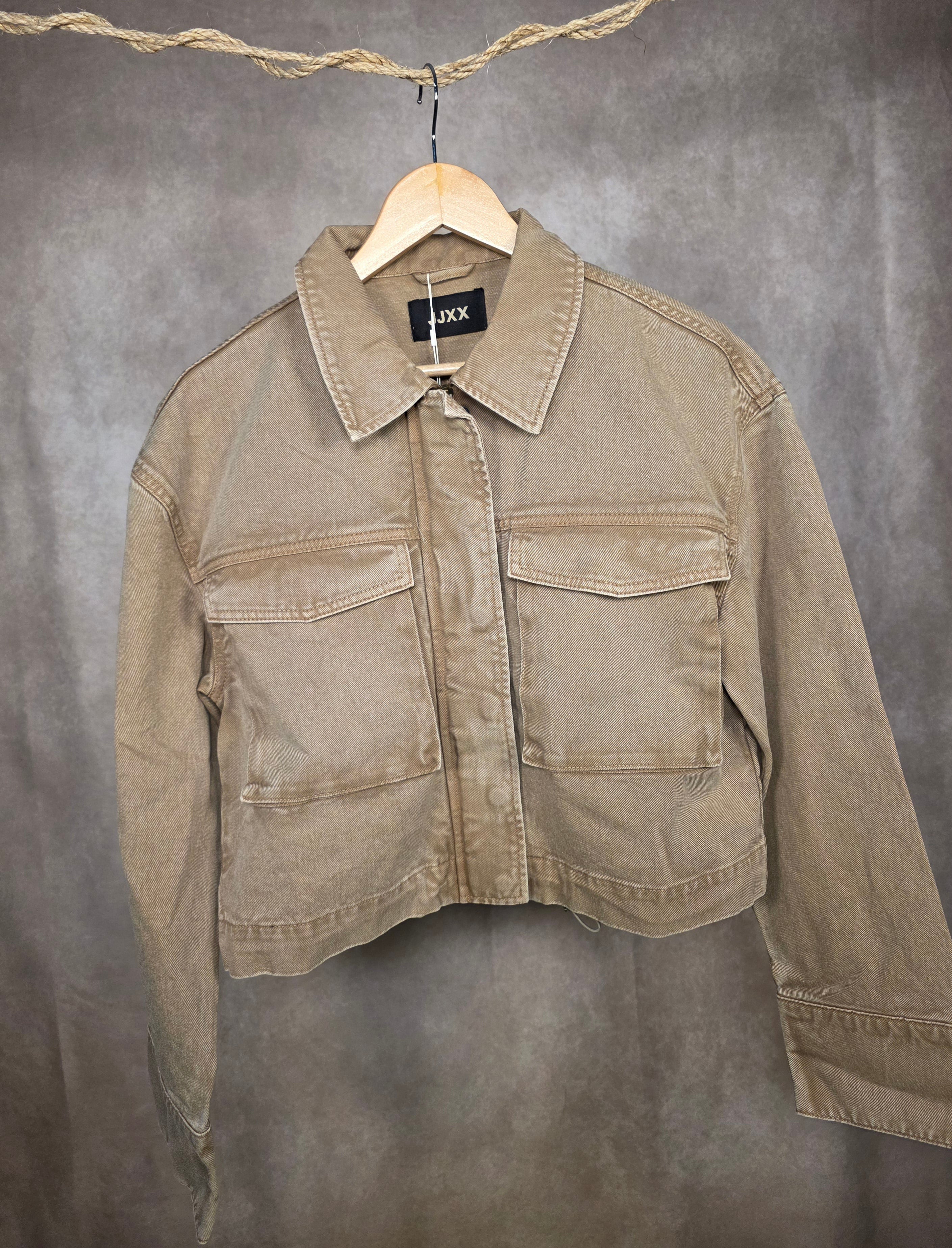 Giacca denim marrone