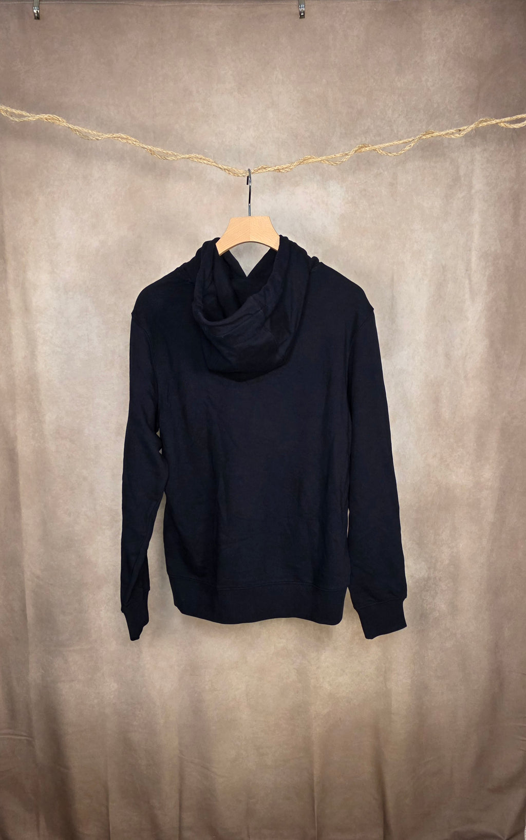 Felpa con cappuccio in cotone blu navy