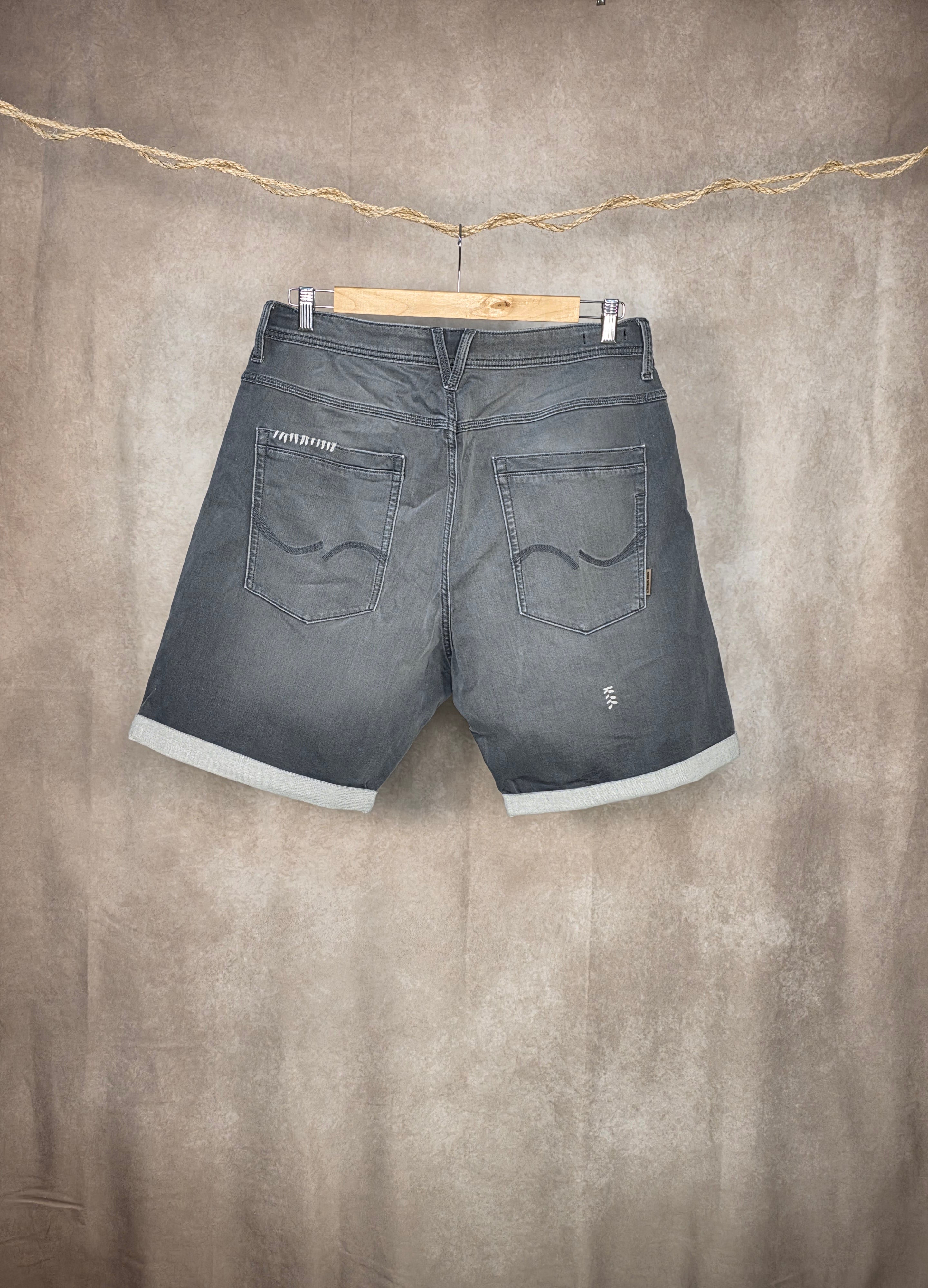 Shorts di jeans grigio relaxed fit