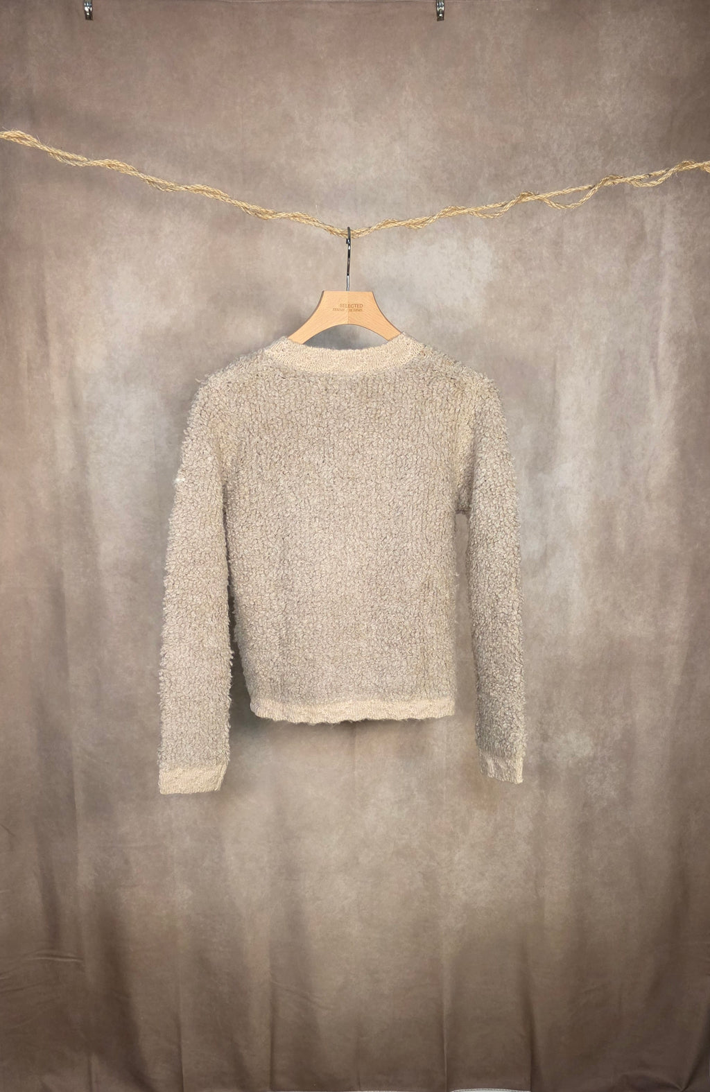 Cardigan bouclè crema