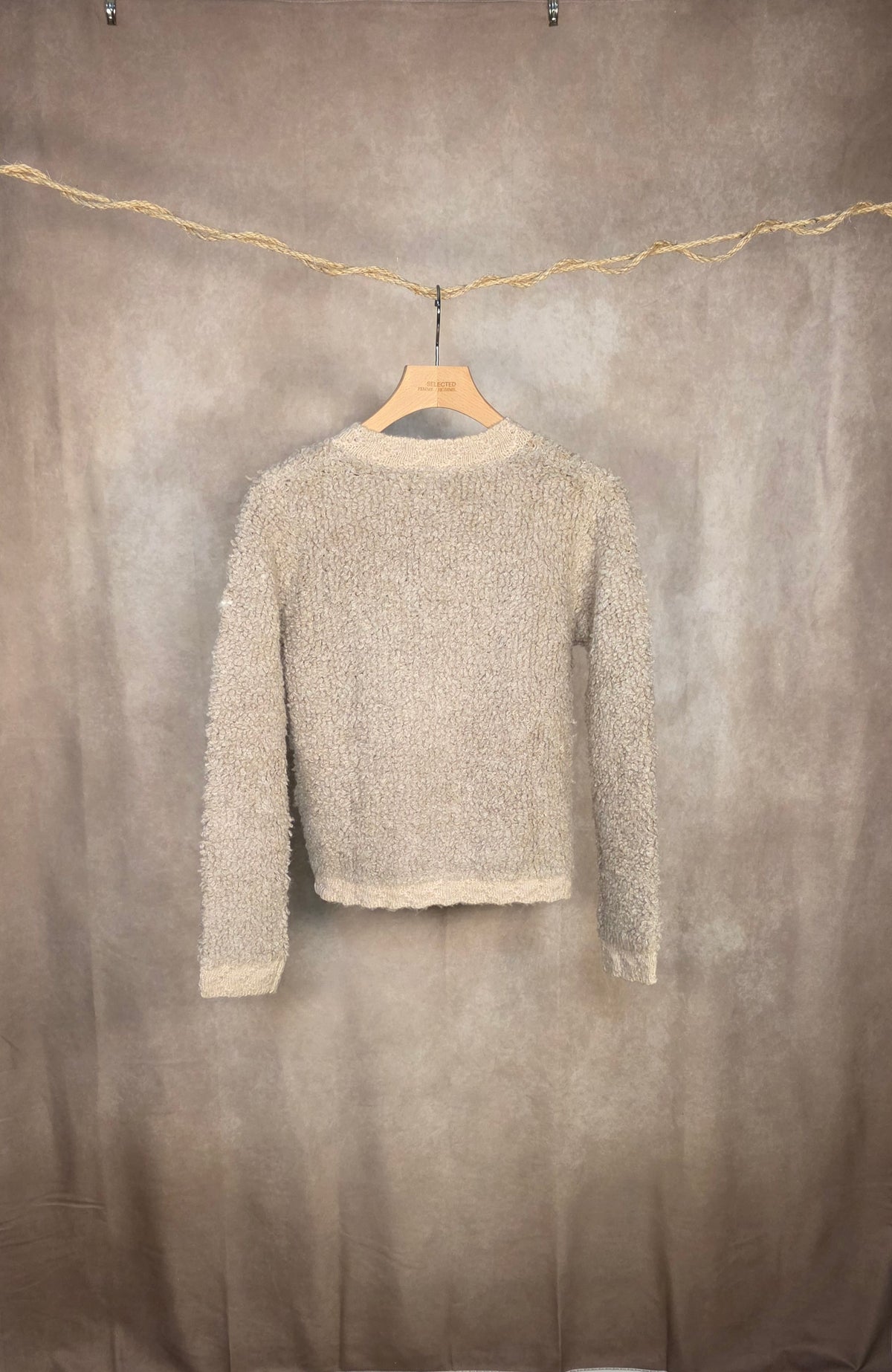Cardigan bouclè crema