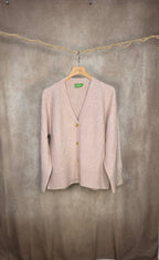 Cardigan in maglia con bottoni rosa cipria